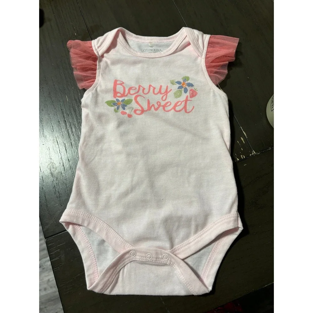 Kyle & Deena Girls Pink onsie Berry Sweet size 6/9 months NWOT
